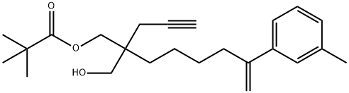 2-(Hydroxymethyl)-7-(3-methylphenyl)-2-(2-propyn-1-yl)-7-octen-1-yl 2,2-dimethylpropanoate 结构式