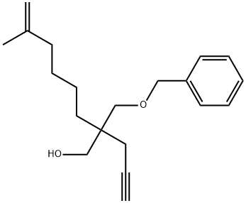 7-Methyl-2-[(phenylmethoxy)methyl]-2-(2-propyn-1-yl)-7-octen-1-ol 结构式