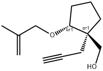 rel-(1R,2R)-2-[(2-Methyl-2-propen-1-yl)oxy]-1-(2-propyn-1-yl)cyclopentanemethanol 结构式