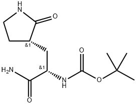 (S)-2-((叔丁氧羰基)氨基)-3-((S)-2-氧吡咯烷-3-基)酰胺 结构式