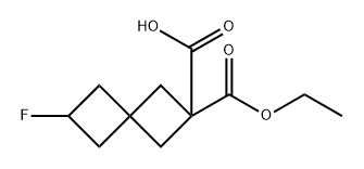 2-(乙氧羰基)-6-氟螺[3.3]庚烷-2-羧酸 结构式