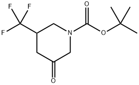 3-氧代-5-(三氟甲基)哌啶-1-羧酸叔丁酯 结构式