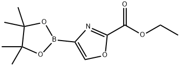 乙基 4-(4,4,5,5-四甲基-1,3,2-二噁硼戊环-2-基)-1,3-噁唑-2-羧酸酯 结构式