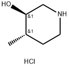 3-Piperidinol, 4-methyl-, hydrochloride (1:1), (3R,4S)- 结构式