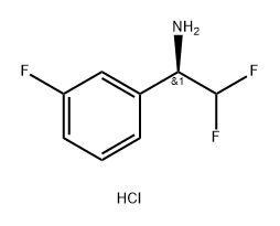 (R)-2,2-二氟-1-(3-氟苯基)乙胺盐酸盐 结构式