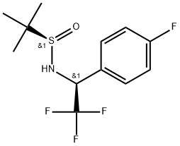 (R)-2-methyl-N-((S)-2,2,2-trifluoro-1-(4-fluorophenyl)ethyl)propane-2-sulfinamide 结构式
