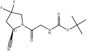 (R)-1-[2-(BOC-氨基)乙酰基]-4,4-二氟吡咯烷-2-甲腈 结构式
