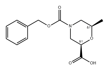 (2R,6R)-4-((苄氧基)羰基)-6-甲基吗啉-2-羧酸 结构式