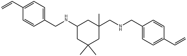 1,5-双[[(4-乙烯基苯基)甲基] 氨基甲基]-1,3,3-三甲基环己烷 结构式