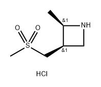 (2R,3R)-2-甲基-3-((甲基磺酰基)甲基)氮杂环丁盐酸盐 结构式