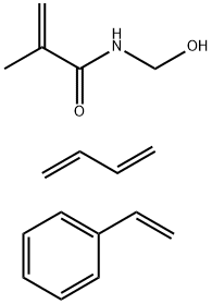 N-(羟甲基)-2-甲基-2-丙烯酰胺与1,3-丁二烯和乙烯基苯的聚合物 结构式