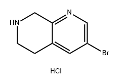 1,7-Naphthyridine, 3-bromo-5,6,7,8-tetrahydro-, hydrochloride (1:1) 结构式