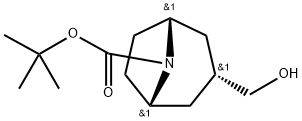 8-AZABICYCLO[3.2.1]OCTANE-8-CARBOXYLIC ACID, 3-(HYDROXYMETHYL)-, 1,1-DIMETHYLETHYL ESTER, (3-ENDO) 结构式