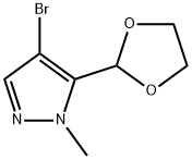 4-Bromo-5-(1,3-dioxolan-2-yl)-1-methyl-1H-pyrazole 结构式