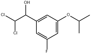 2,2-Dichloro-1-(3-fluoro-5-isopropoxyphenyl)ethanol 结构式