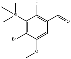 4-Bromo-2-fluoro-5-methoxy-3-(trimethylsilyl)benzaldehyde 结构式