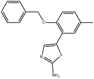 5-(2-(Benzyloxy)-5-methylphenyl)thiazol-2-amine 结构式