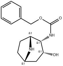 苄基((1R,2S,3R,5S)-3-羟基-8-氮杂双环[3.2.1]辛烷-2-基)氨基甲酸酯 结构式