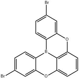 3,11-二溴-5,9-二氧杂-13B-硼萘并[3,2,1-DE]蒽 结构式