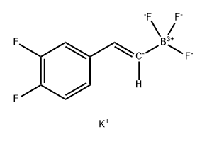 (E)-(3,4-二氟苯乙烯基)三氟硼酸钾 结构式