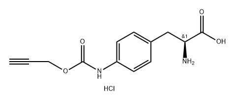 L-Phenylalanine, 4-[[(2-propyn-1-yloxy)carbonyl]amino]-, hydrochloride (1:1) 结构式