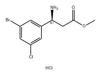 methyl (S)-3-amino-3-(3-bromo-5-chlorophenyl)propanoate hydrochloride 结构式