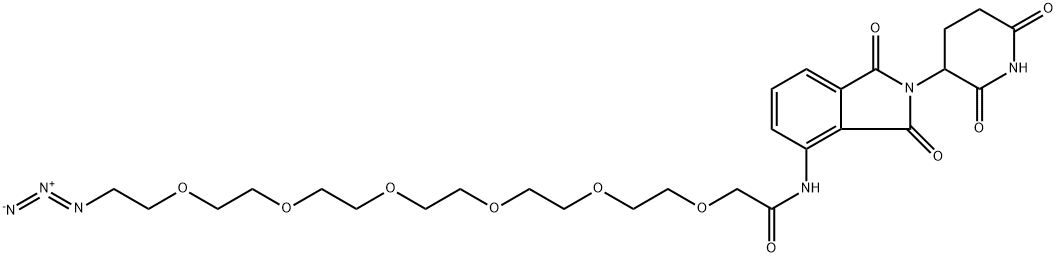 Acetamide, 2-[(17-azido-3,6,9,12,15-pentaoxaheptadec-1-yl)oxy]-N-[2-(2,6-dioxo-3-piperidinyl)-2,3-dihydro-1,3-dioxo-1H-isoindol-4-yl]- 结构式