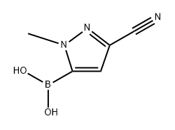 (3-氰基-1-甲基-1H-吡唑-5-基)硼酸 结构式