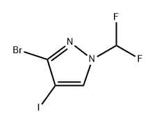 3-溴-1-(二氟甲基)-4-碘-1H-吡唑 结构式