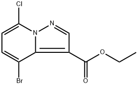 4-溴-7-氯吡唑并[1,5-A]吡啶-3-羧酸乙酯 结构式