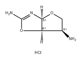 REL-(3AS,6R,6AR)-3A,5,6,6A-四氢呋喃[2,3-D]噁唑-2,6-二胺二盐酸盐 结构式
