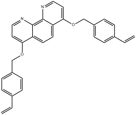 4,7-双[(4-乙烯基苯基)甲氧基]-1,10-菲罗啉 结构式