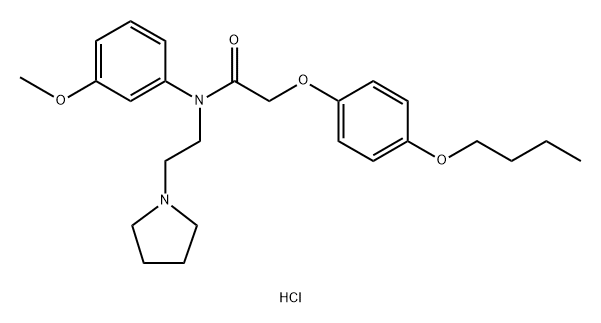 Acetamide, N-(m-anisyl)-2-(p-butoxyphenoxy)-N-(2-(1-pyrrolidinyl)ethyl)-, hydrochloride 结构式