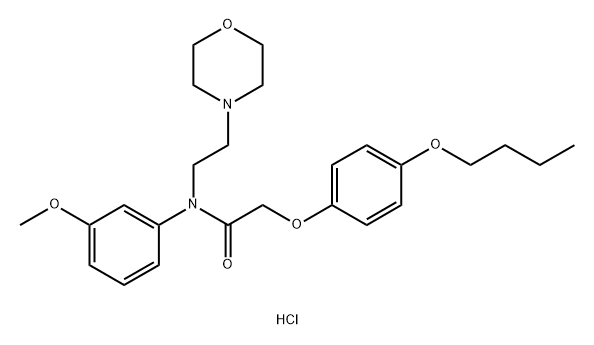 Acetamide, N-(m-anisyl)-2-(p-butoxyphenoxy)-N-(2-morpholinoethyl)-, hydrochloride 结构式