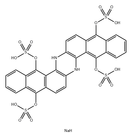 5,9,14,18-Anthrazinetetrol, 6,15-dihydro-, tetrakis(hydrogen sulfate) (ester), tetrasodium salt 结构式