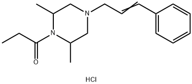 1-Propanone, 1-[2,6-dimethyl-4-(3-phenyl-2-propen-1-yl)-1-piperazinyl]-, hydrochloride (1:1) 结构式