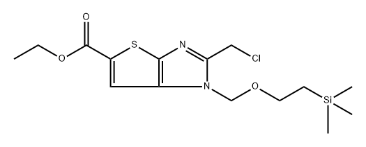2-(氯甲基)-1-((2-(三甲基甲硅烷基)乙氧基)甲基)-1H-噻吩并[2,3-D]咪唑-5-甲酸乙酯 结构式