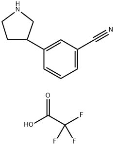 3-(pyrrolidin-3-yl)benzonitrile 2,2,2-trifluoroacetate 结构式