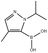 (1-异丙基-4-甲基-1H-吡唑-5-基)硼酸 结构式