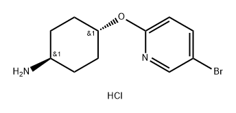 rac-(1r,4r)-4-[(5-bromopyridin-2-yl)oxy]cyclohexan-1-amine dihydrochloride, trans 结构式