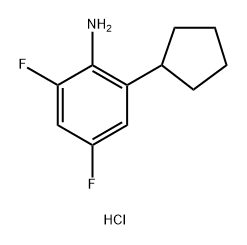 2-cyclopentyl-4,6-difluoroaniline hydrochloride 结构式