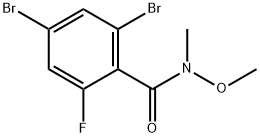 2,4-Dibromo-6-fluoro-N-methoxy-N-methylbenzamide 结构式