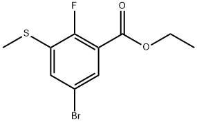 Ethyl 5-bromo-2-fluoro-3-(methylthio)benzoate 结构式