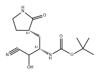 (3S)-3-(BOC-氨基)-2-羟基-4-[(S)-2-氧代-3-吡咯烷基]丁腈 结构式