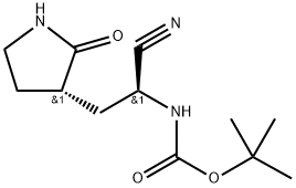 ((S)-1-氰基-2-((S)-2-氧代吡咯烷-3-基)乙基)氨基甲酸叔丁酯 结构式