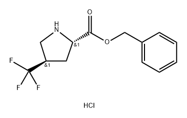 (2S,4R)-苄基 4-(三氟甲基)吡咯烷-2-羧酸盐酸盐 结构式