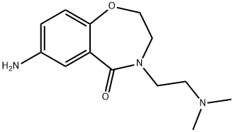 7-amino-4-(2-(dimethylamino)ethyl)-3,4-dihydrobenzo[f][1,4]oxazepin-5(2H)-one 结构式