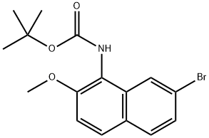 (7-溴-2-甲氧基萘-1-基)氨基甲酸叔丁酯 结构式