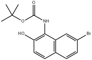 (7-溴-2-羟基萘-1-基)氨基甲酸叔丁酯 结构式