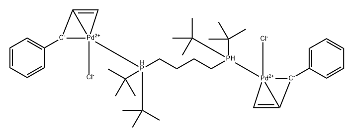[1,4-双(二叔丁基膦基)丁烷]双[(肉桂基)氯化钯(II)] 结构式
